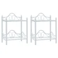 Table de chevet 2 pcs Acier et verre trempé 45x30,5x60 cm Blanc