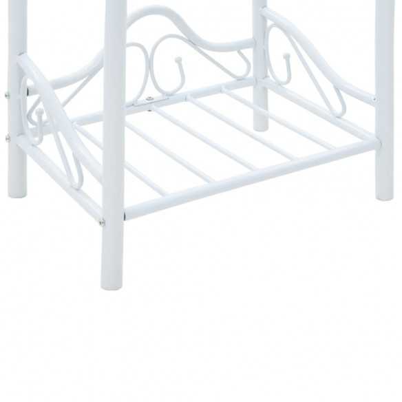 Table de chevet 2 pcs Acier et verre trempé 45x30,5x60 cm Blanc