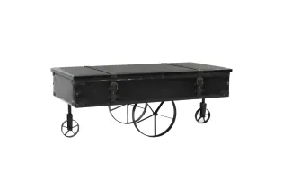 Table basse MDF et bois de sapin 110 x 55 x 43 cm