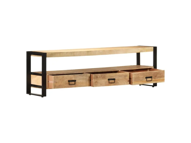 Meuble TV 150x30x45 cm Bois solide de manguier