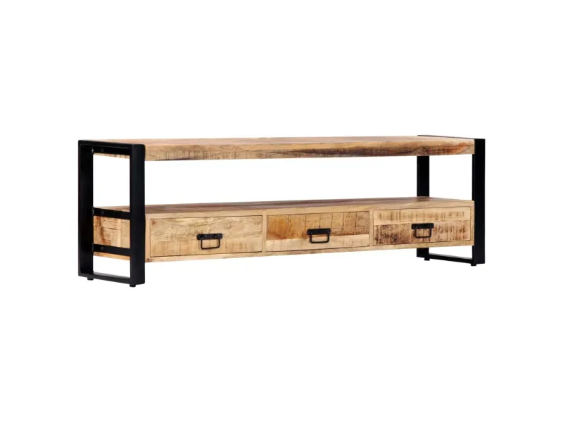 Meuble TV 150x30x45 cm Bois solide de manguier