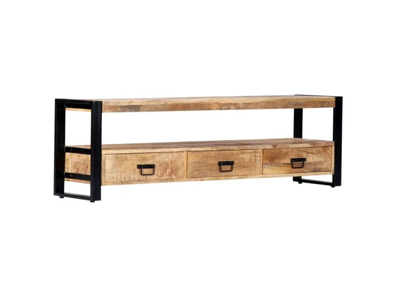 Meuble TV 150x30x45 cm Bois solide de manguier