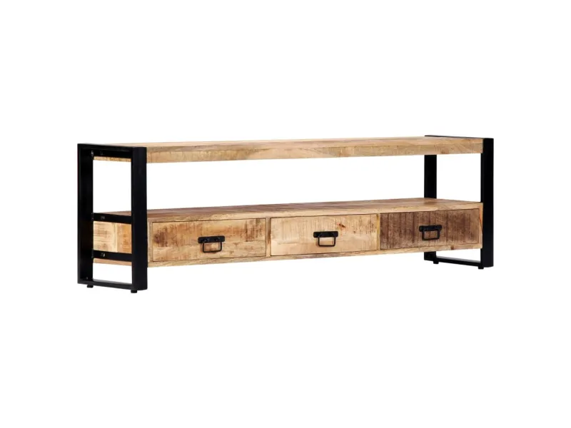 Meuble TV 150x30x45 cm Bois solide de manguier