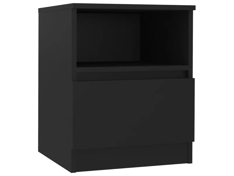 Tables de chevet 2 pcs Noir 40x40x50 cm Aggloméré