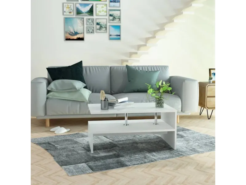 Table basse  90x59x42 cm Blanc