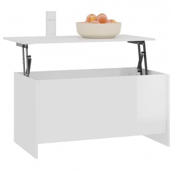 Table basse Blanc brillant 102x55,5x52,5 cm 
