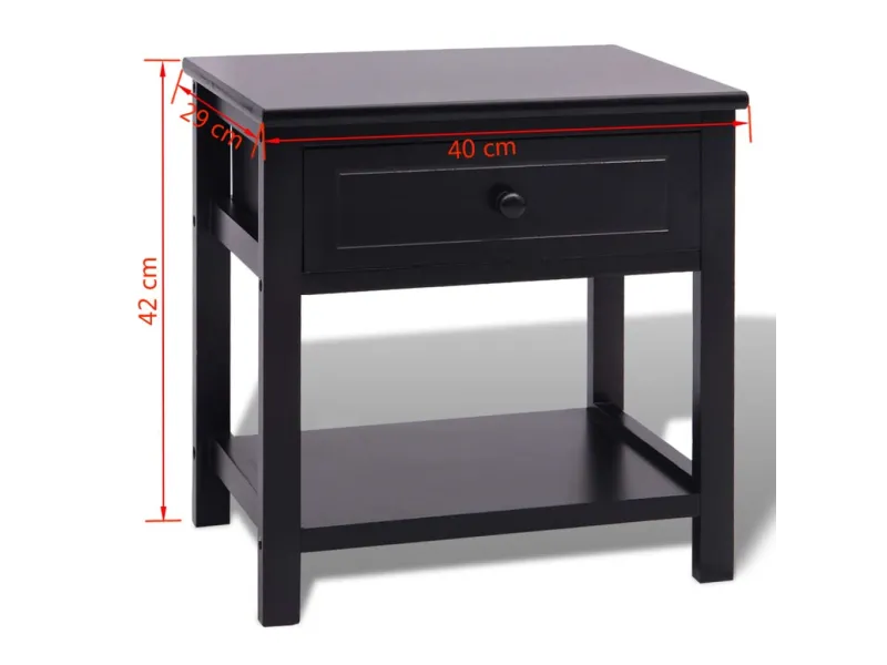 Table de chevet Bois Noir