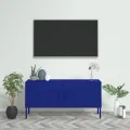 Meuble TV Bleu marine 105x35x50 cm Acier