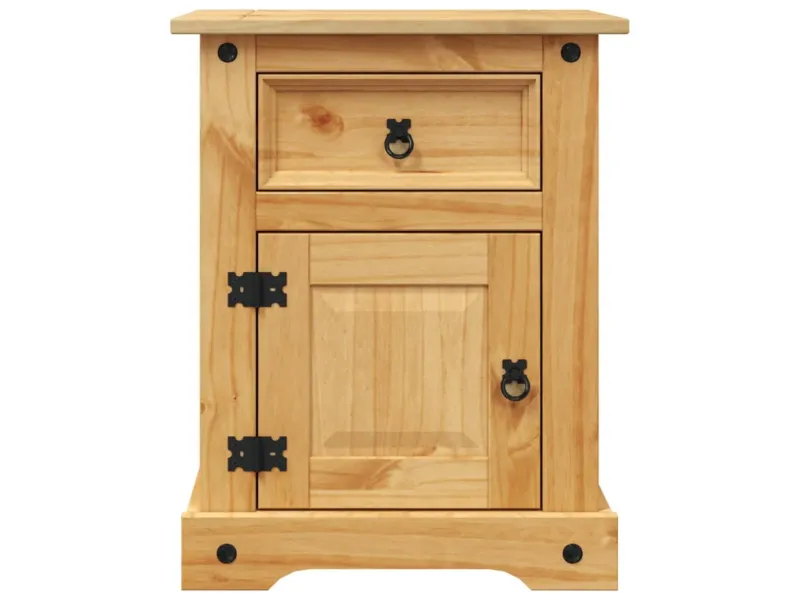 Table de chevet Gamme Corona pin mexicain 53x39x66 cm
