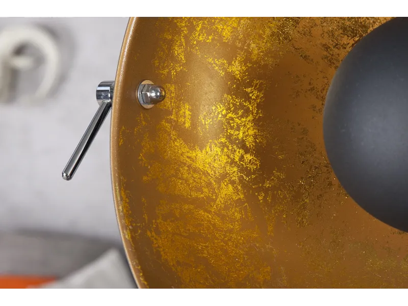 Lampadaire trépied 160 cm en acier inoxydable coloris noir et or