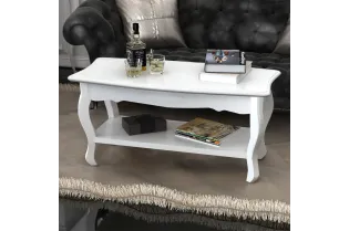 Table basse 2 couches MDF Blanc