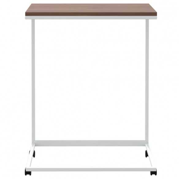 Table d'appoint avec roues Blanc 55x35x70 cm 