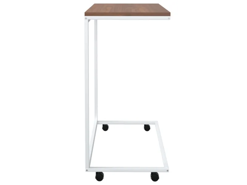 Table d'appoint avec roues Blanc 55x35x70 cm 