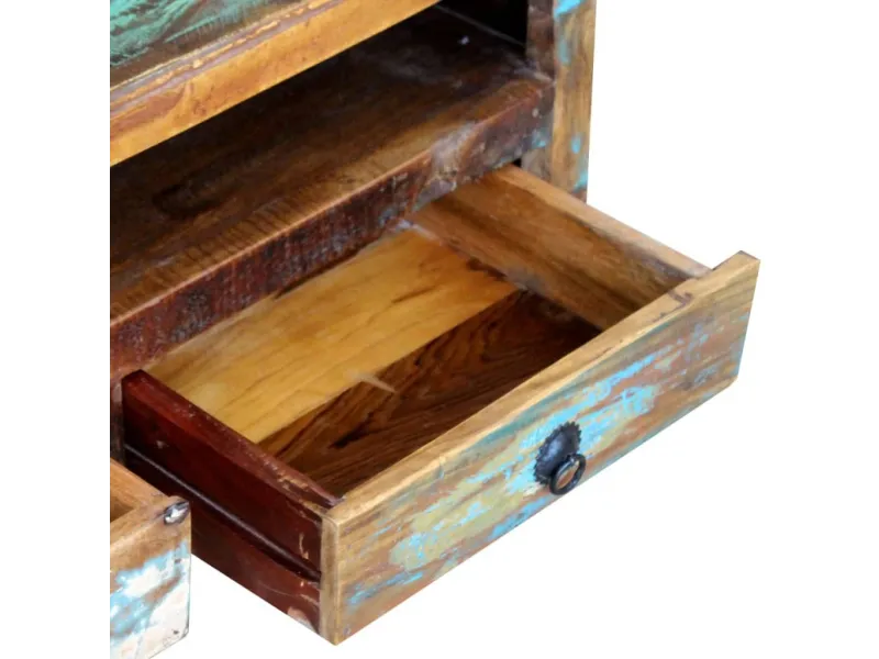 Meuble TV avec 3 tiroirs Bois de récupération massif