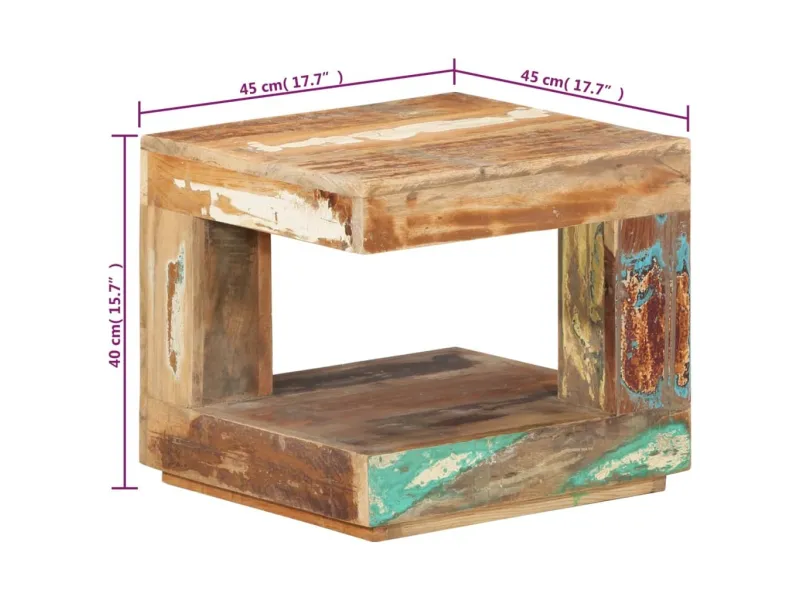 Table basse 45x45x40 cm Bois de récupération massif