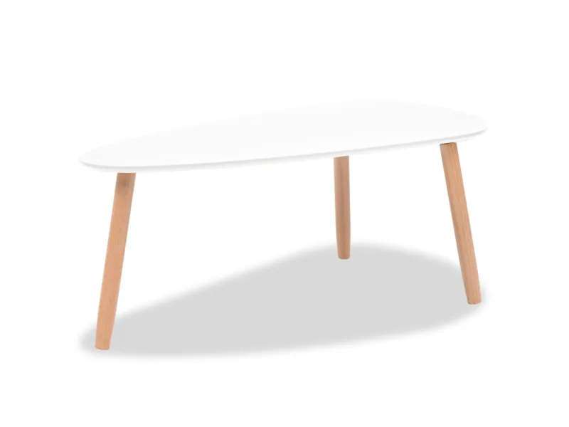 Ensemble de tables basses 2 pcs Bois de pin massif Blanc