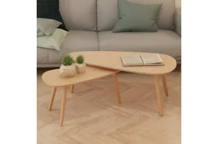 Ensemble de tables basses 2 pcs Bois de pin massif Marron