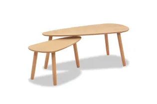 Ensemble de tables basses 2 pcs Bois de pin massif Marron 2