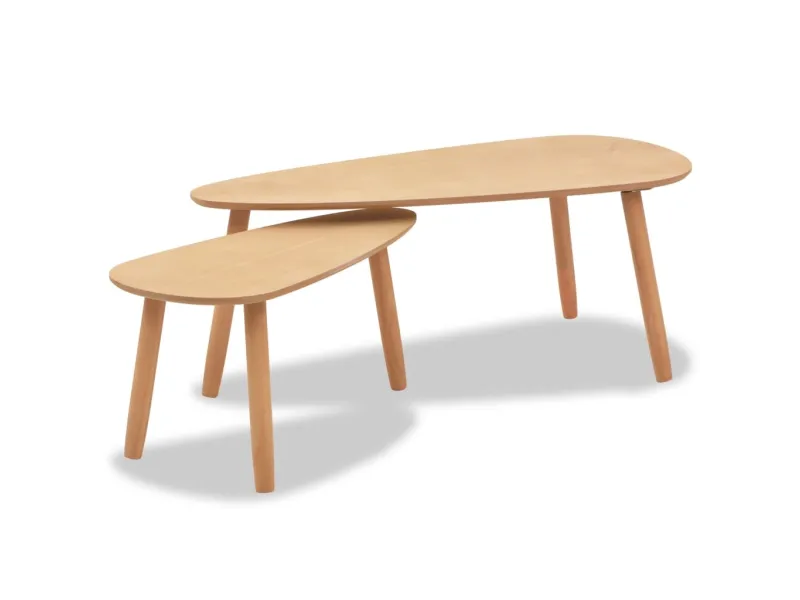 Ensemble de tables basses 2 pcs Bois de pin massif Marron