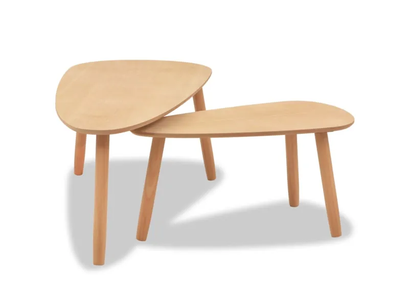 Ensemble de tables basses 2 pcs Bois de pin massif Marron