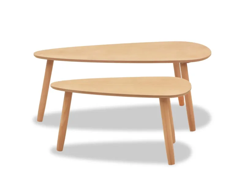 Ensemble de tables basses 2 pcs Bois de pin massif Marron