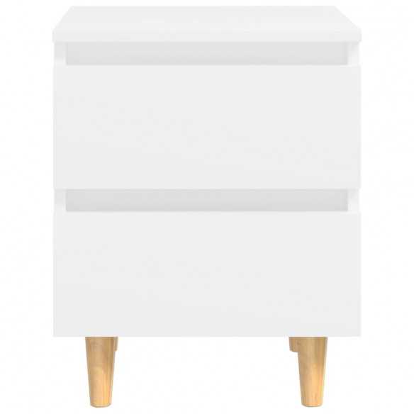 Table de chevet avec pieds en pin Blanc 40x35x50 cm