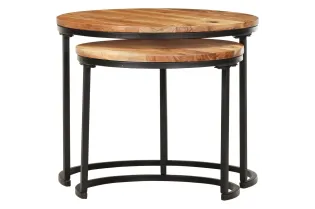 Tables gigognes 2 pcs Bois d'acacia massif 2