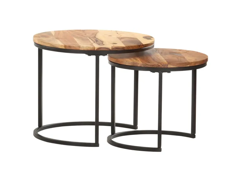 Tables gigognes 2 pcs Bois d'acacia massif