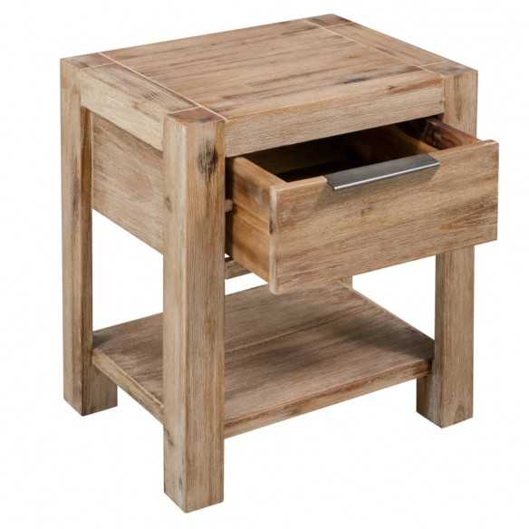 Table de chevet avec tiroir 40x30x48 cm Bois d'acacia solide