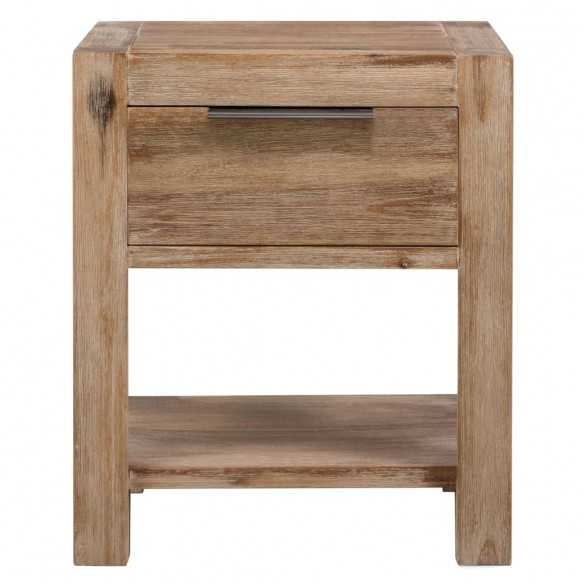Table de chevet avec tiroir 40x30x48 cm Bois d'acacia solide