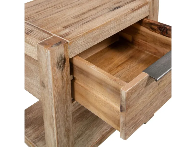 Table de chevet avec tiroir 40x30x48 cm Bois d'acacia solide