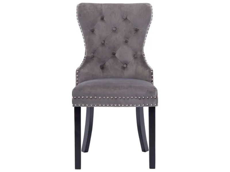 Chaises à manger lot de 2 gris velours