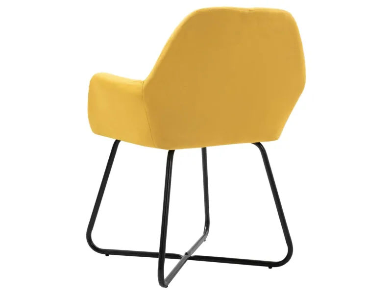 Chaises à manger lot de 2 jaune tissu