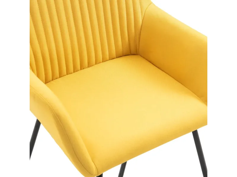 Chaises à manger lot de 2 jaune tissu
