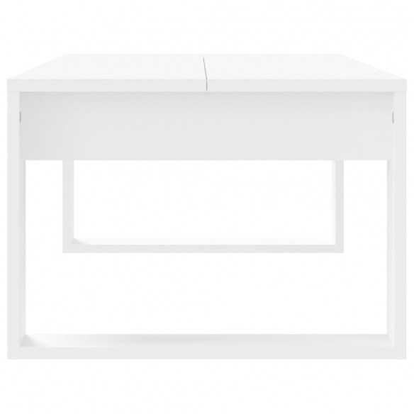 Table basse blanc 102x50x35 cm bois d'ingénierie