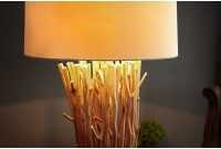 Lampadaire design 175 cm en bois flotté coloris blanc