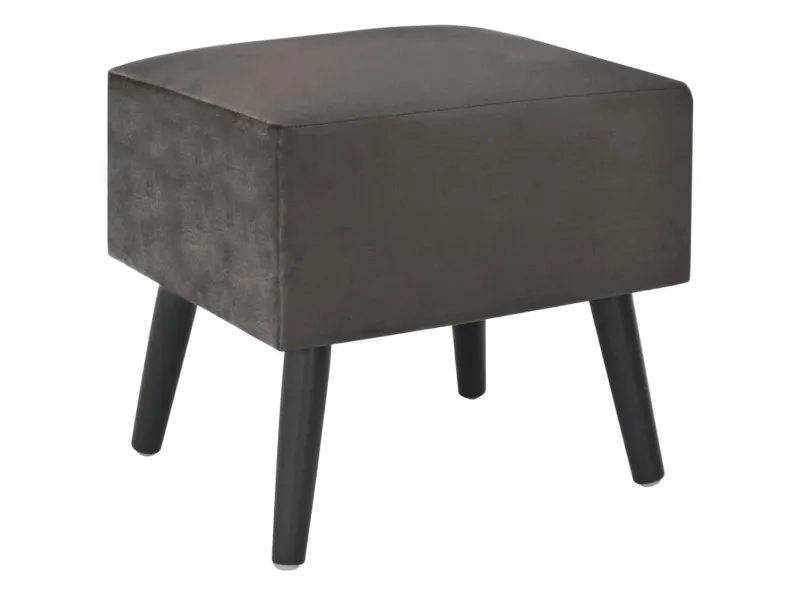 Table de chevet Gris 40x35x40 cm Velours