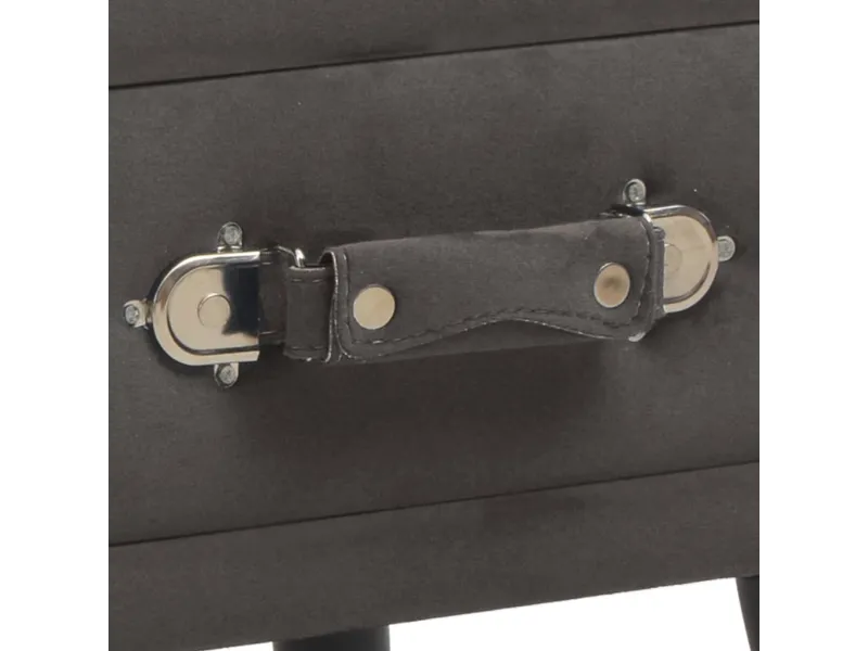 Table de chevet Gris 40x35x40 cm Velours