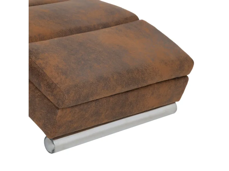 Chaise longue Marron Similicuir daim