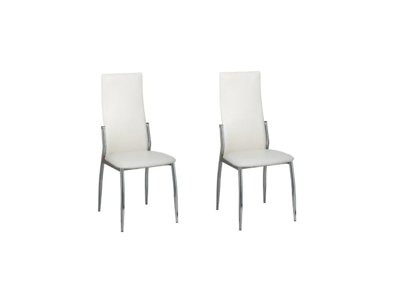 Chaises à manger lot de 2 blanc similicuir
