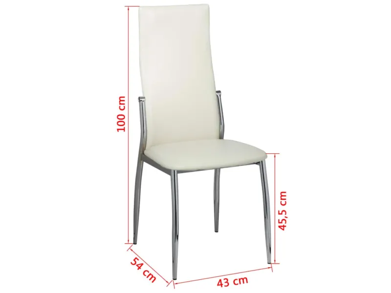 Chaises à manger lot de 2 blanc similicuir