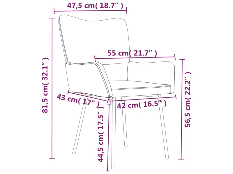 Chaises à manger lot de 2 Rose Velours