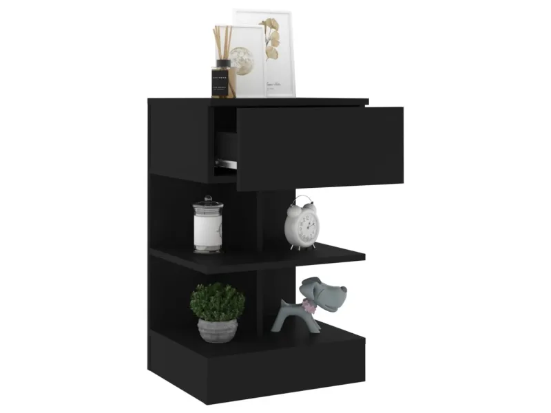 Table de chevet Noir 40x35x65 cm Aggloméré