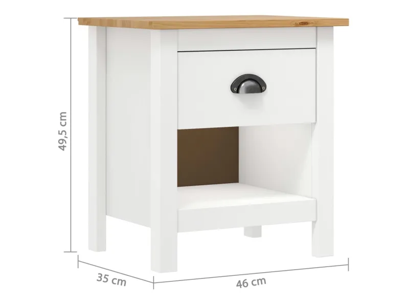 Tables de chevet 2 pcs Hill 46x35x49,5 cm Bois de pin solide