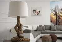 lampe à poser de 85 cm en lin couleur écrue