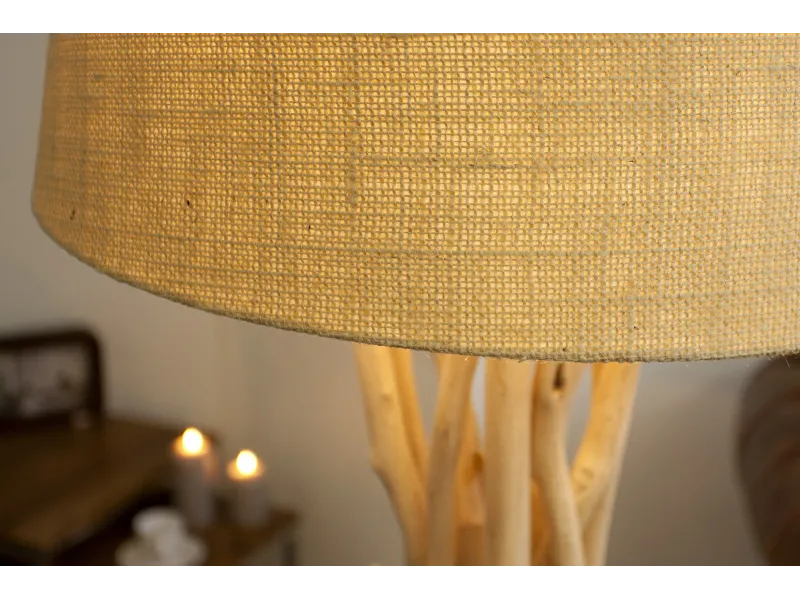 Lampadaire de 155 cm en bois flotté  coloris beige