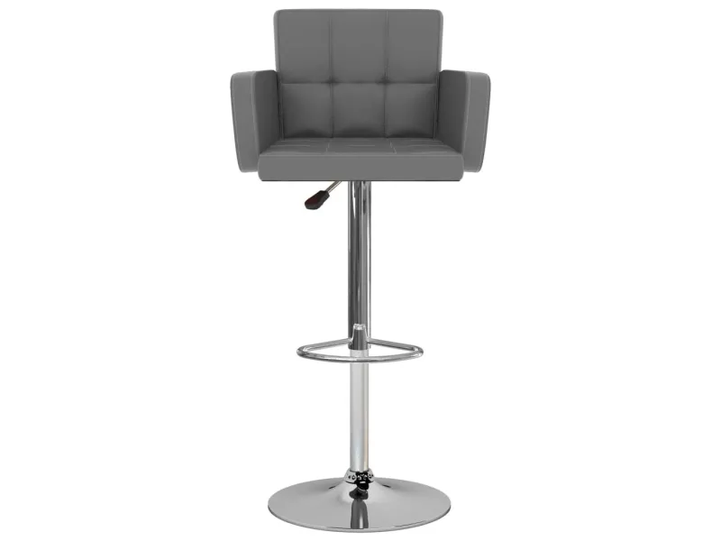 Tabourets de bar lot de 2 gris similicuir