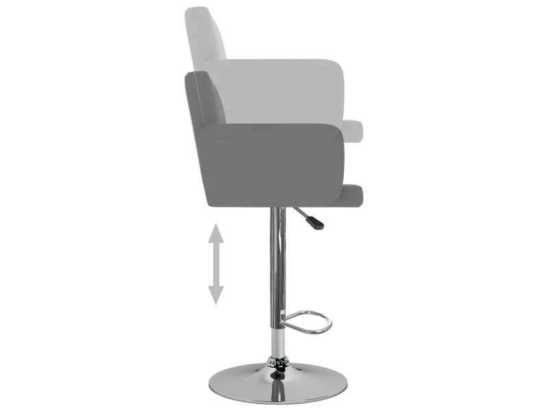 Tabourets de bar lot de 2 gris similicuir