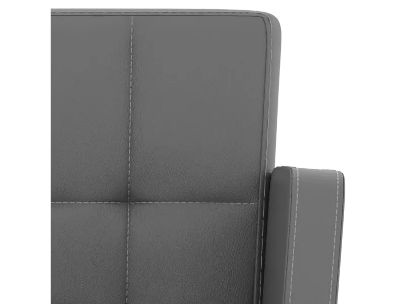 Tabourets de bar lot de 2 gris similicuir