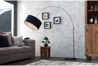 Lampadaire extensible design arqué en  lin noir